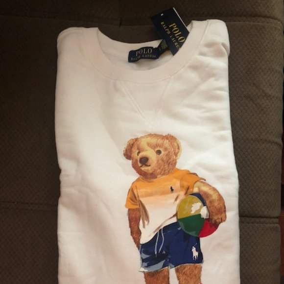 Polo by Ralph Lauren White Sweatshirt with Bear Graphic - Picture 2 of 6